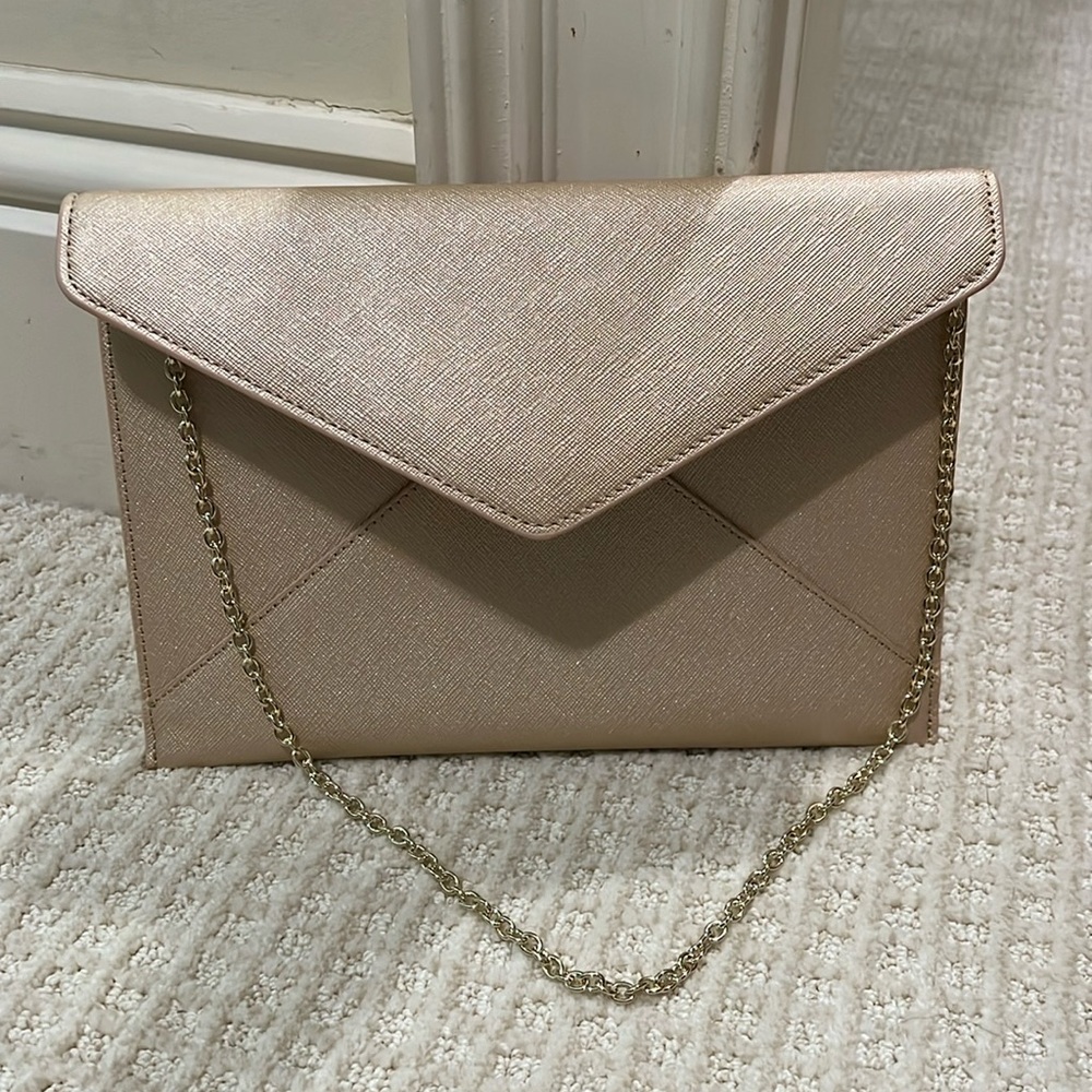 Quince champagne color fold over bag